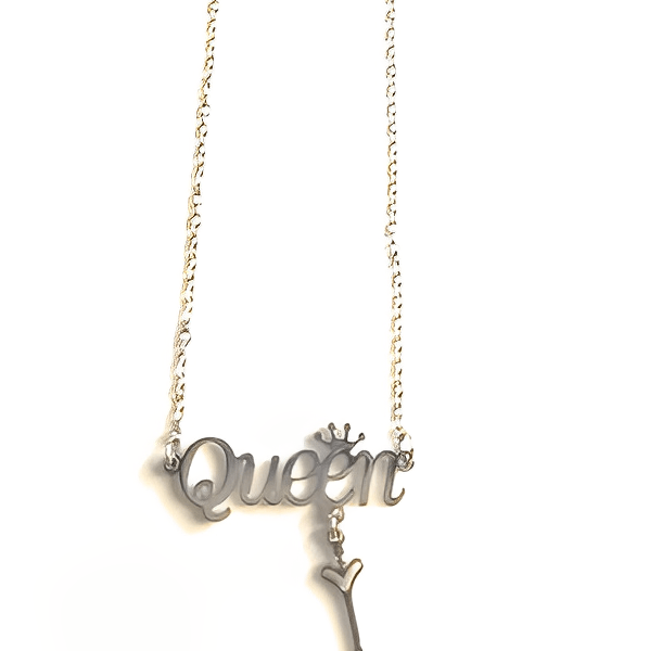 Collier Argenté Pendentif Reine